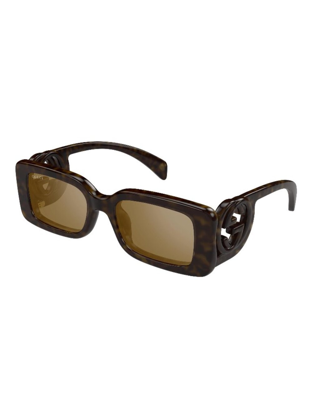 New Gucci Women's Sunglasses Havana Square Brown Lens Injected Frame GG1325S 012